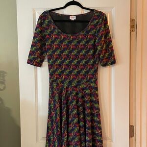 LuLaRoe Multicolor Geometric Midi Dress